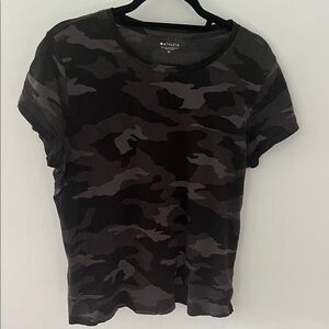 Athleta Women's Camo Short Sleeve Tee - Black and Gray